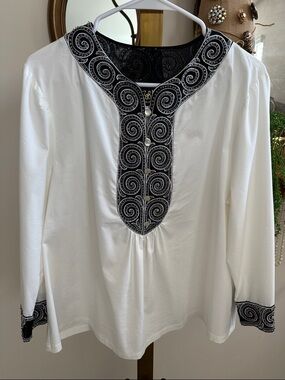 Bob Mackie Beaded/Embroidered Top